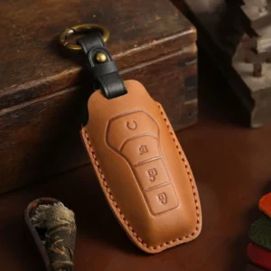 LUXURY LEATHER CAR KEY CASE COVER FOB SHELL FOR BYD Atto3, All Models