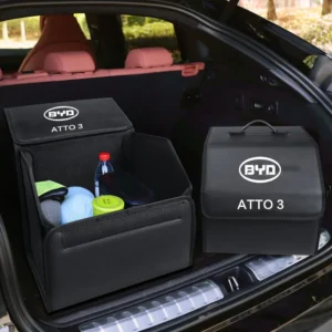 Car Trunk Foldable Storage Box Trip Leather Organizer Bag for BYD Atto 3