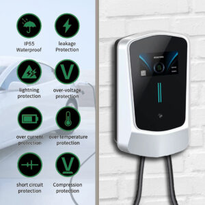 EV Charger Box, Charging Cable EU Plug Controller Wallbox for Electric Car