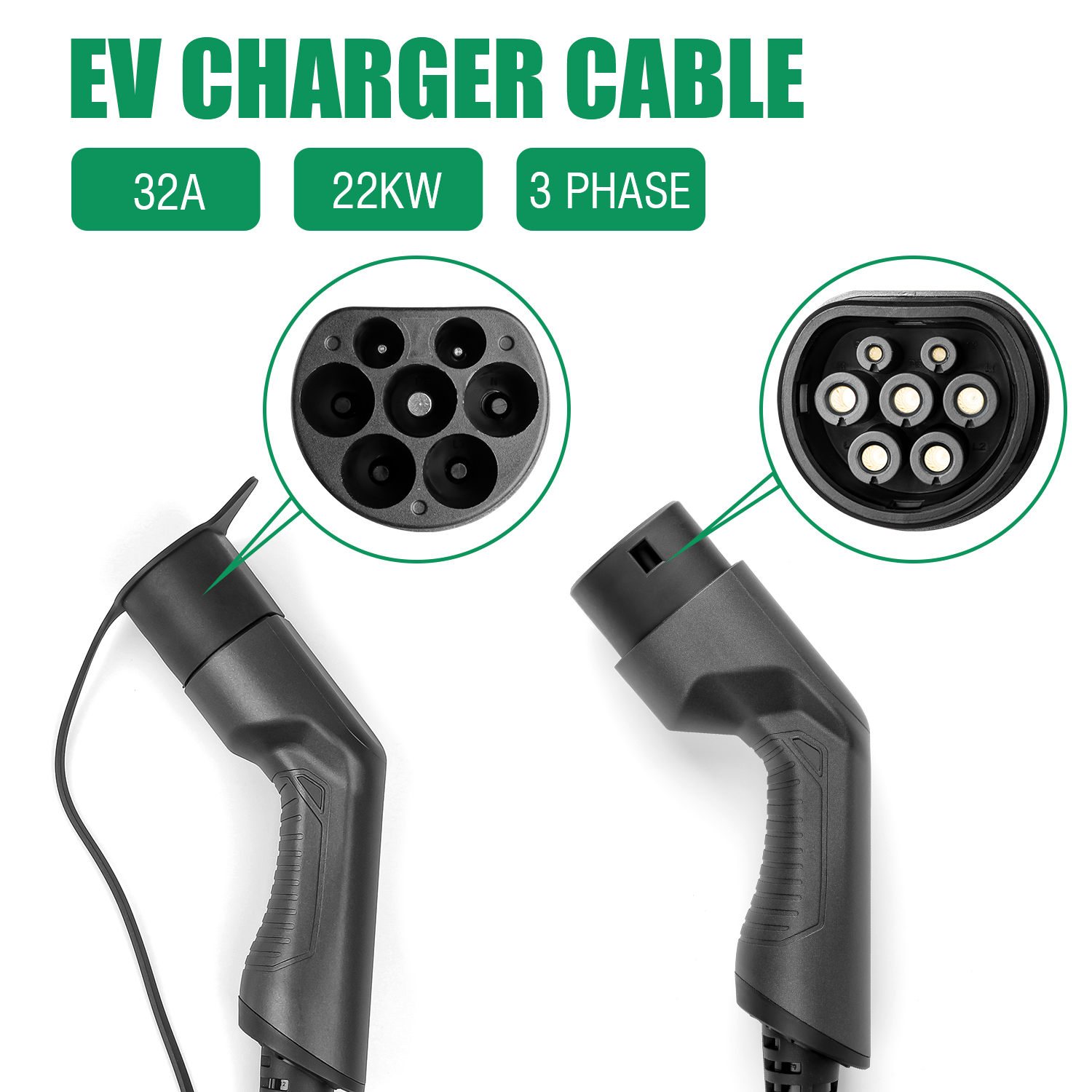 EV Charging Cable 32A 22KW Three Phase Electric Vehicle Cord for Car Charger Station Type 2 EVSE - Image 5