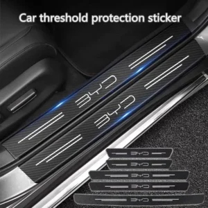 4 Pcs Carbon Fiber Car Door Sill Protectors Strip For BYD ATTO 3 E6 F3 Song Max