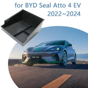Car Organizer Box Central Armrest Control Storage Tray Accessories for BYD Seal Atto 4 EV 2022~2024 2023