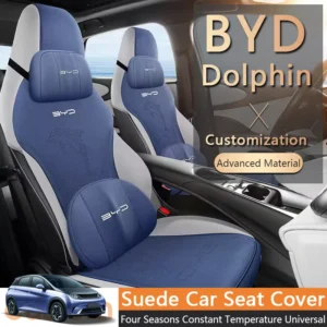 New Suede Dolphin Car Seat Covers Four Seasons Universal Full Set Seat Cushion with Headrest