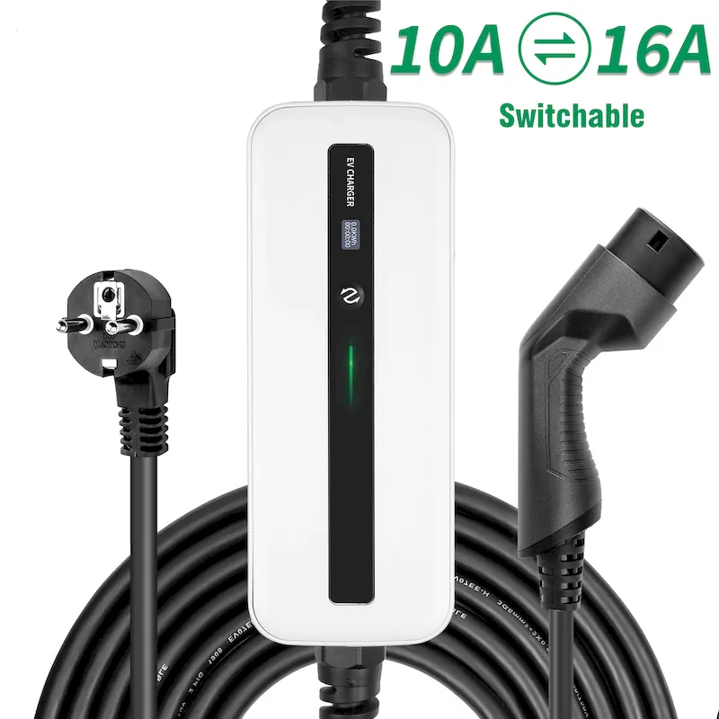 EV Charger Portable EV Charging Box Cable 10/16A Switchable Current